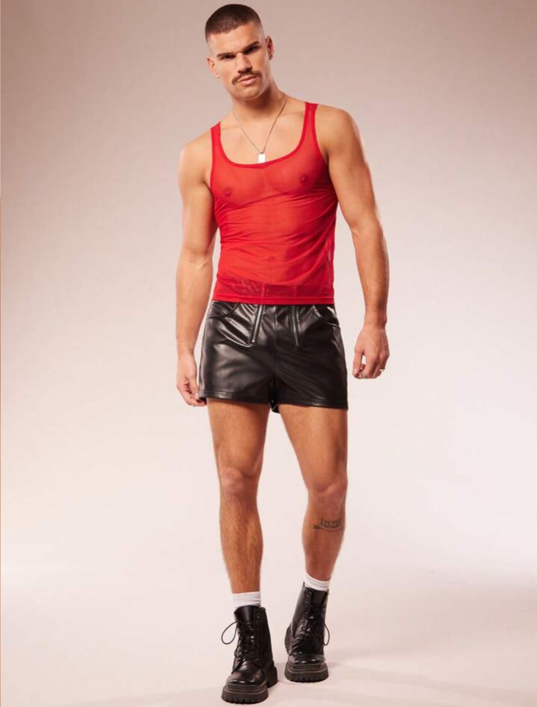 Crimson Mesh Tank Top